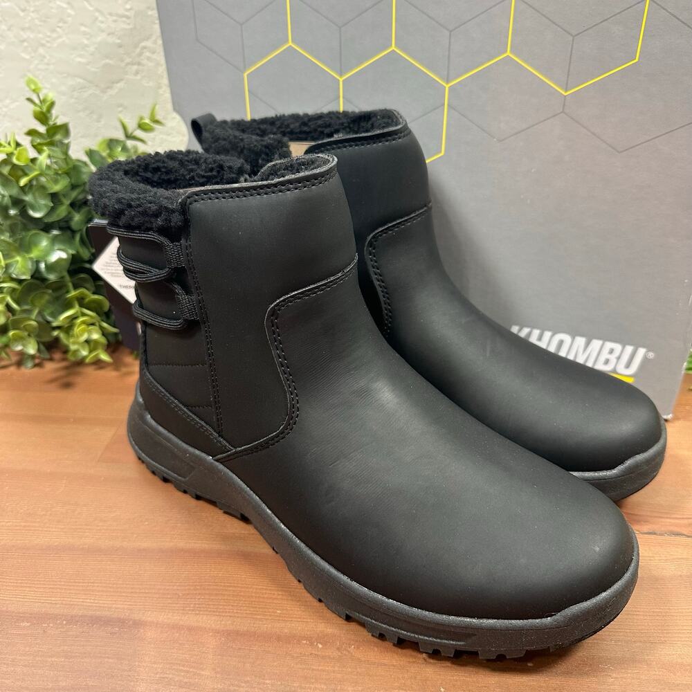 Khombu Women's Sarah Water Repellent Ankle Boots Black Size 9 - Picture 2 of 8
